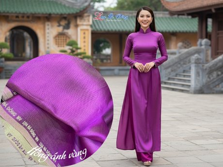 Vải lụa satin trơn tím hồng 6m khổ 90 MNV-LNL6/2