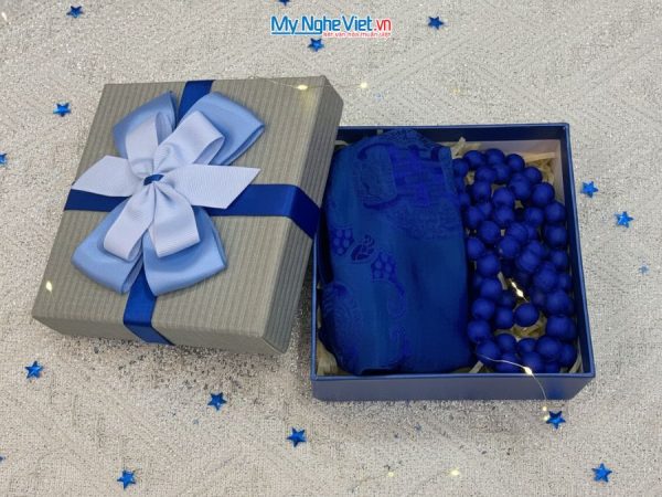 Bộ quà tặng băng đô lụa và vòng cổ lụa tơ tằm