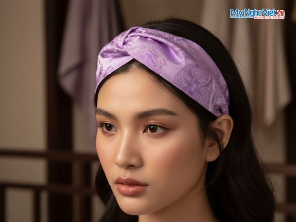 Bộ quà tặng băng đô lụa và vòng cổ lụa tơ tằm