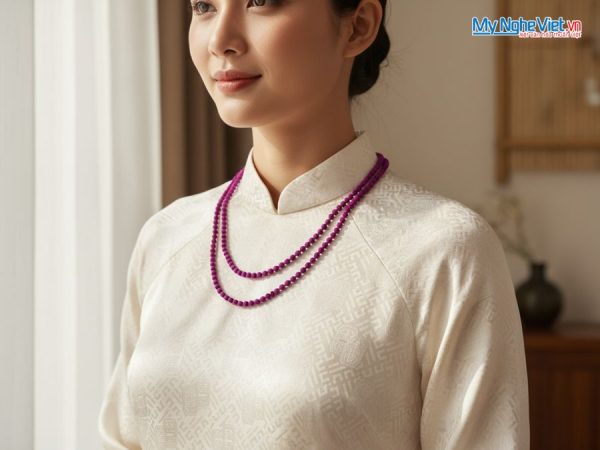 Bộ quà tặng băng đô lụa và vòng cổ lụa tơ tằm