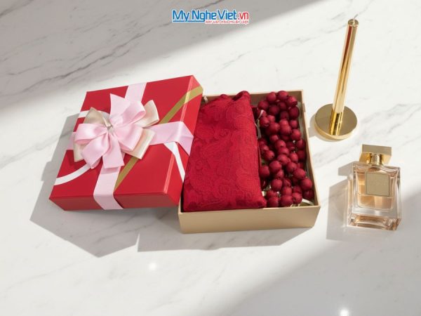 Bộ quà tặng băng đô lụa và vòng cổ lụa tơ tằm