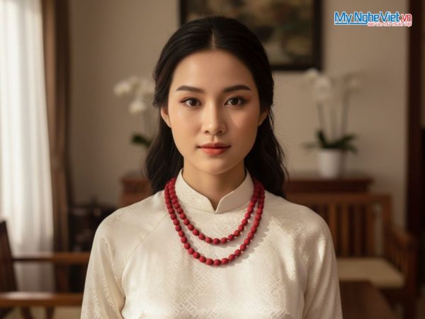 Bộ quà tặng vòng cổ lụa tơ tằm