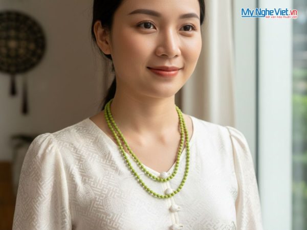 Bộ quà tặng vòng cổ lụa tơ tằm