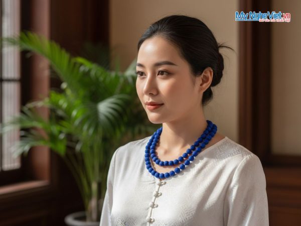 Bộ quà tặng vòng cổ lụa tơ tằm