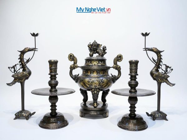 Bộ ngũ sự đồng tam khí đỉnh cao 60cm