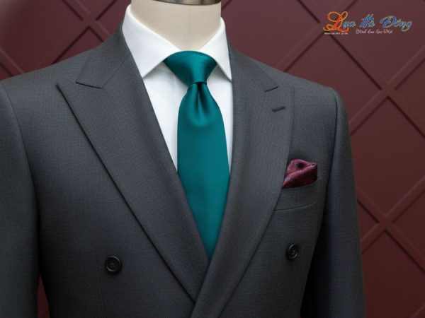 Cà vạt lụa tơ tằm trơn màu xanh lá