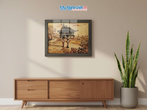 Tranh Sơn Mài Vẽ Chùa Một Cột