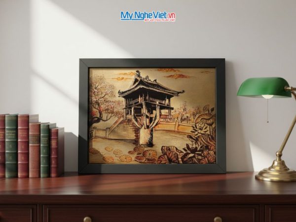 Tranh Sơn Mài Vẽ Chùa Một Cột