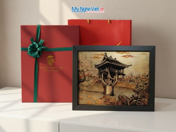 Tranh Sơn Mài Vẽ Chùa Một Cột