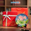Tranh đĩa sơn mài hoa sen nền xanh dương