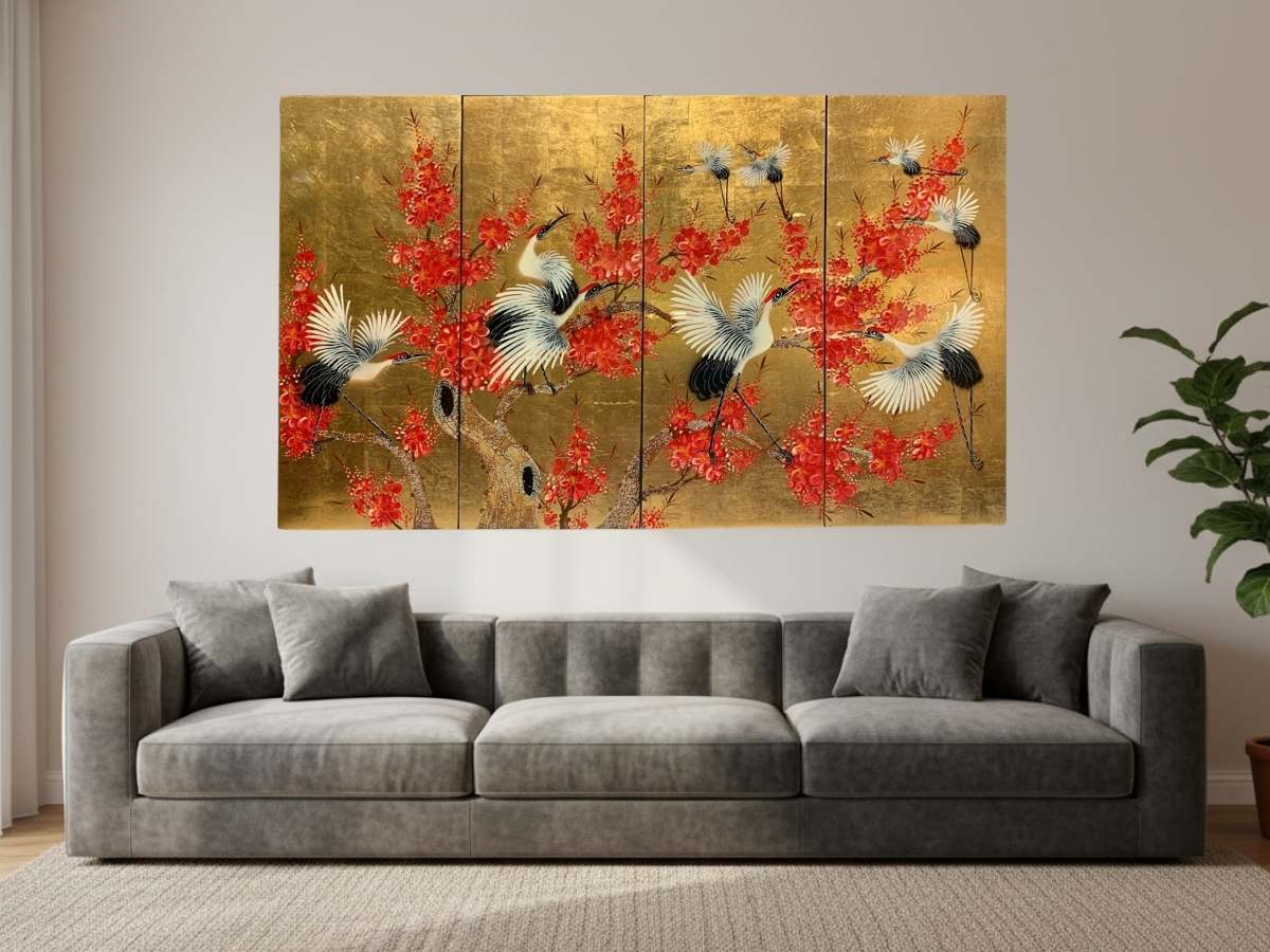 Bộ TSM Cò Đào Nền Vàng 20x50 TSM2510 - Ảnh 2