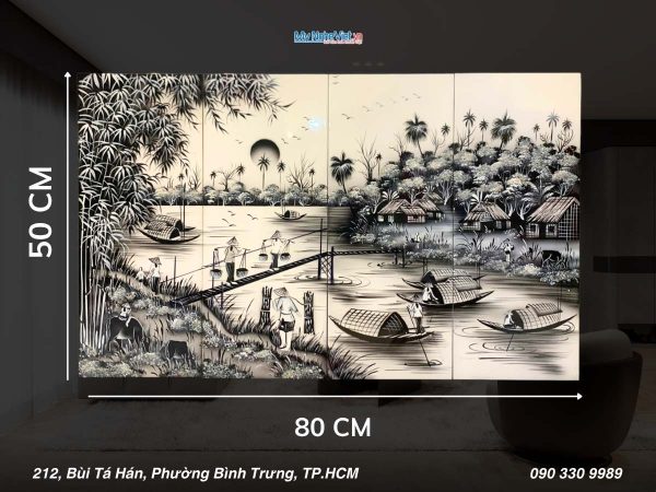 Bộ TSM đồng quê khói cao cấp nền trắng 20x50 TSM252-3