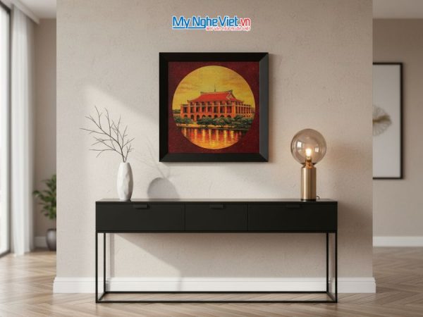 Tranh Sơn Mài Vẽ Bến Nhà Rồng