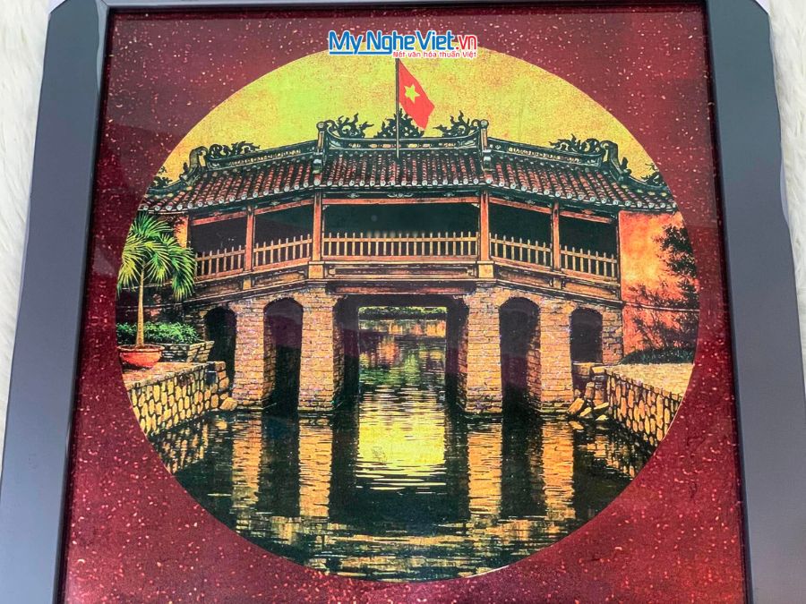 Tranh Sơn Mài Vẽ Chùa Cầu