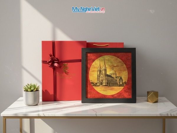 Tranh Sơn Mài Vẽ Nhà Thờ Chính Tòa Phú Cường