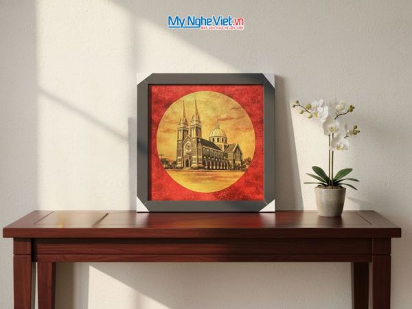 Tranh Sơn Mài Vẽ Nhà Thờ Chính Tòa Phú Cường