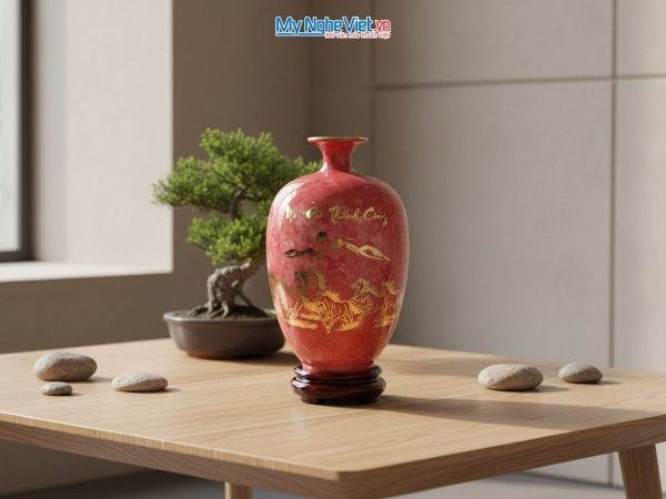 Bình hút tài lộc men vân đá cao cấp