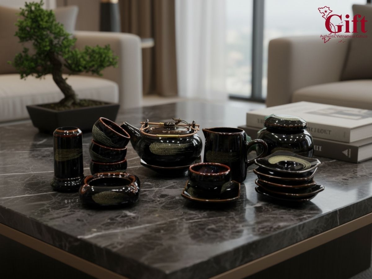Bộ ấm chén in logo - Quà tặng doanh nghiệp