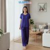 Đồ bộ lụa tơ tằm họa tiết chuồn chuồn