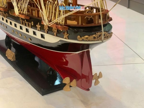 Mô hình thuyền buồm France II gỗ sơn đỏ