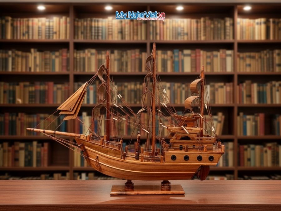 Mô Hình Thuyền Gỗ Trang Trí Thái Lan gỗ hương