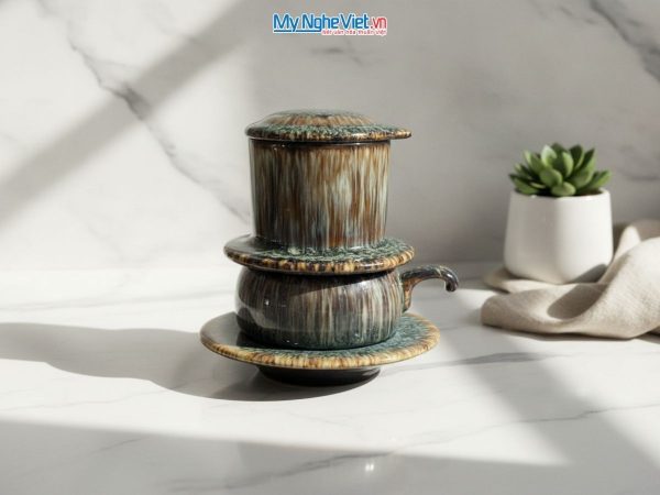 Phin cà phê gốm sứ men hỏa biến cao cấp