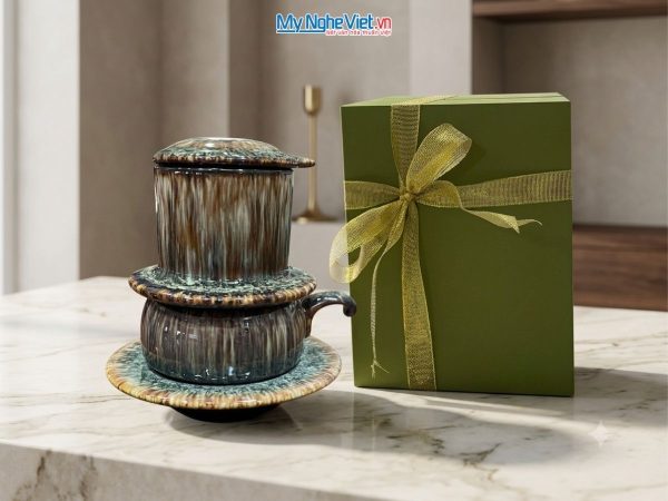 Phin cà phê gốm sứ men hỏa biến cao cấp