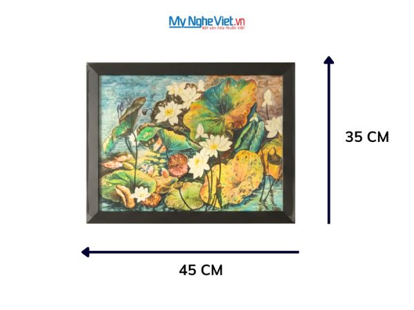 Tranh sơn mài vẽ hoa sen