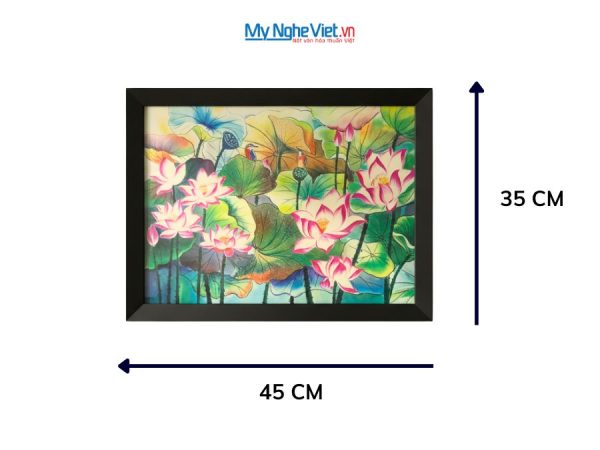 Tranh sơn mài vẽ hoa sen