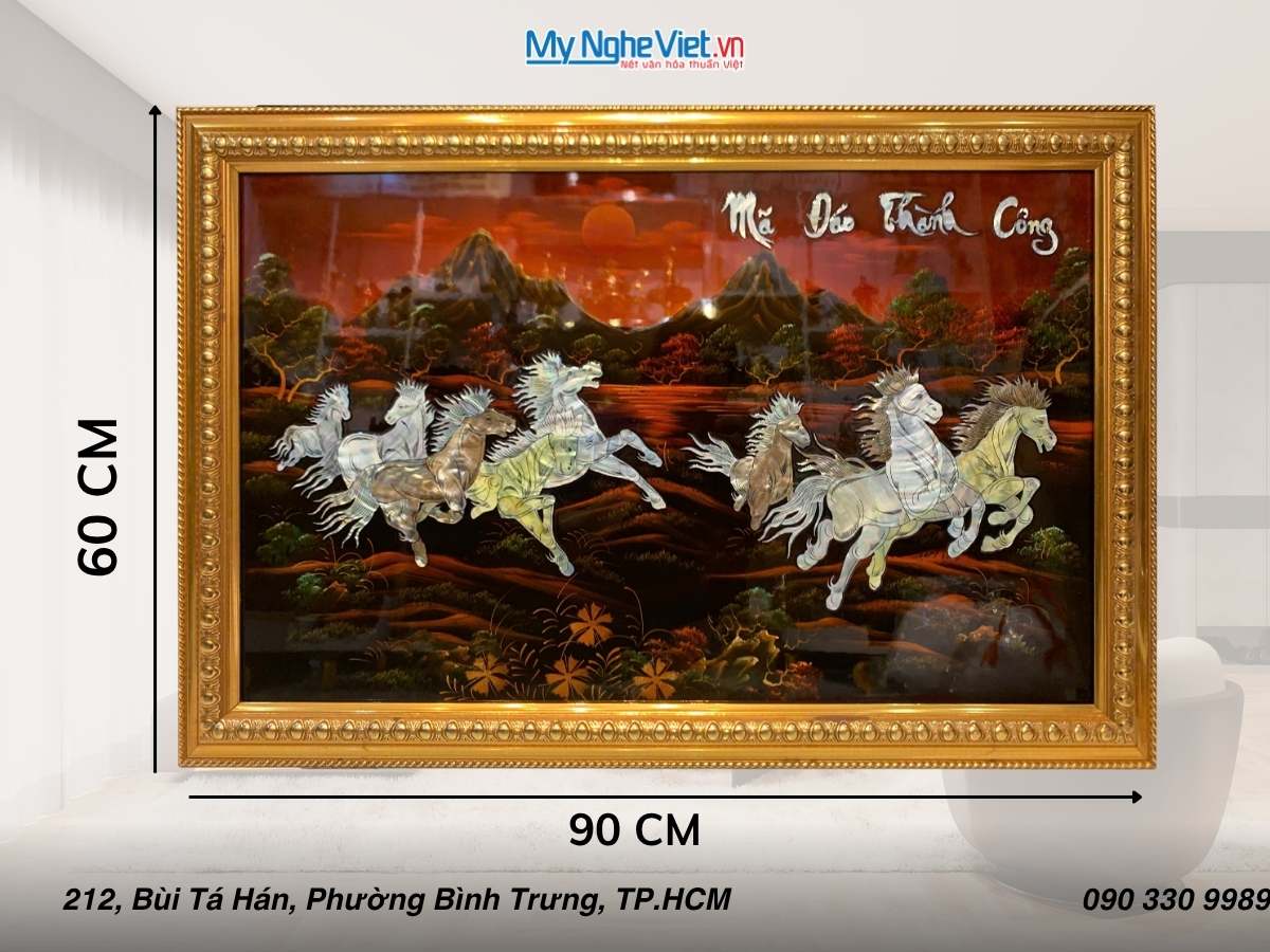 Tranh mã đáo cẩn ấm Khung nhựa 60x90 TSM698-2