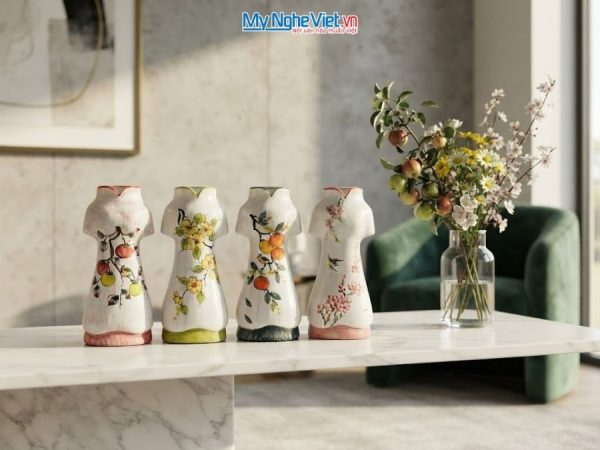 Bình Hoa Gốm Bát Tràng Áo Dài