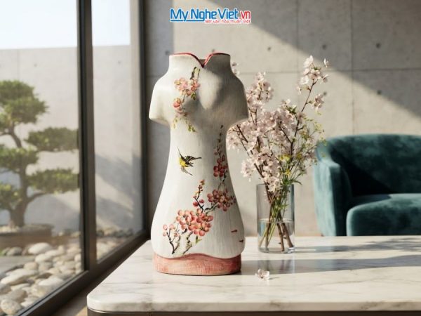 Bình Hoa Gốm Bát Tràng Áo Dài