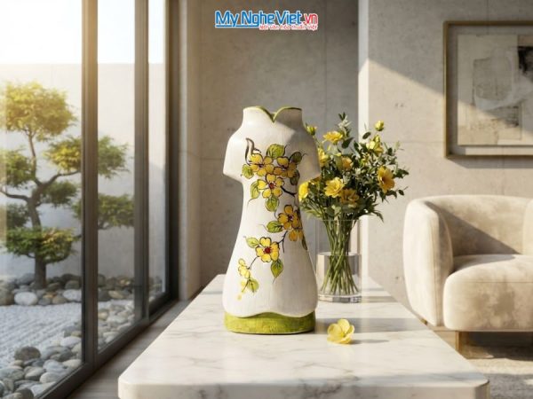 Bình Hoa Gốm Bát Tràng Áo Dài