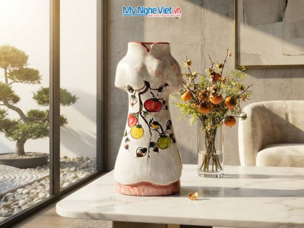Bình Hoa Gốm Bát Tràng Áo Dài