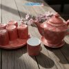 Bộ bình trà men vân đá dáng quốc hội