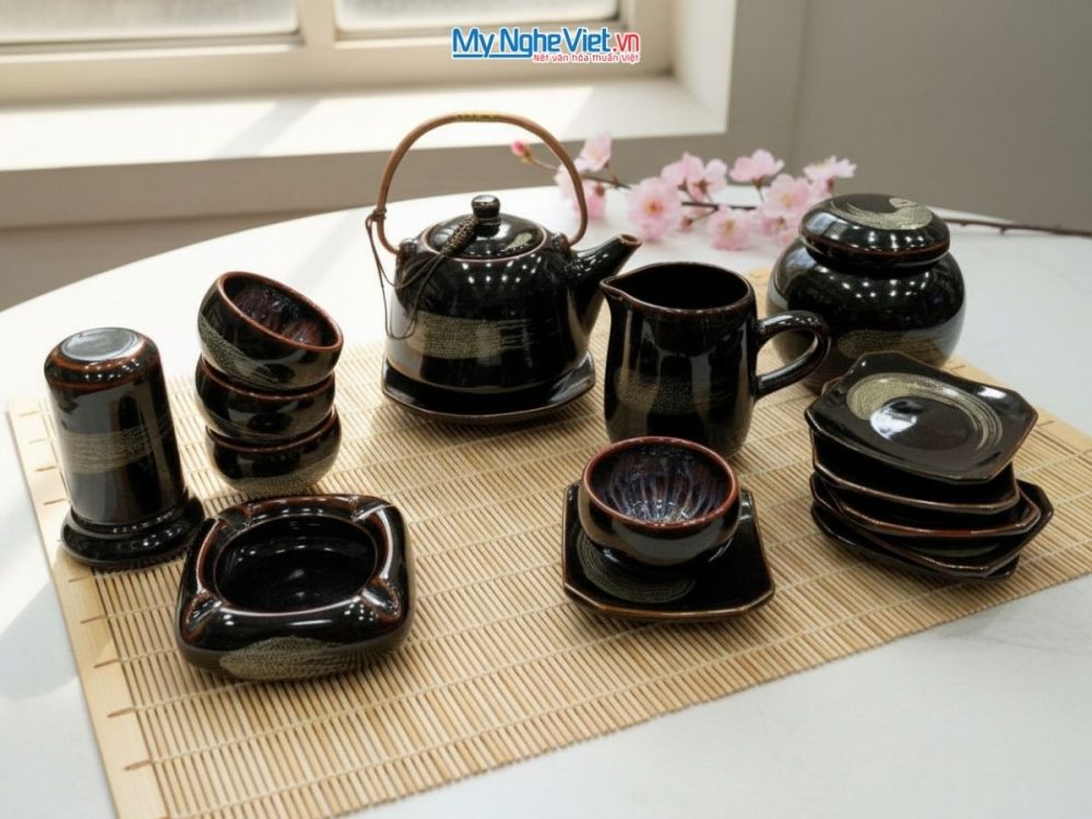 Bộ bình trà men hỏa biến cao cấp