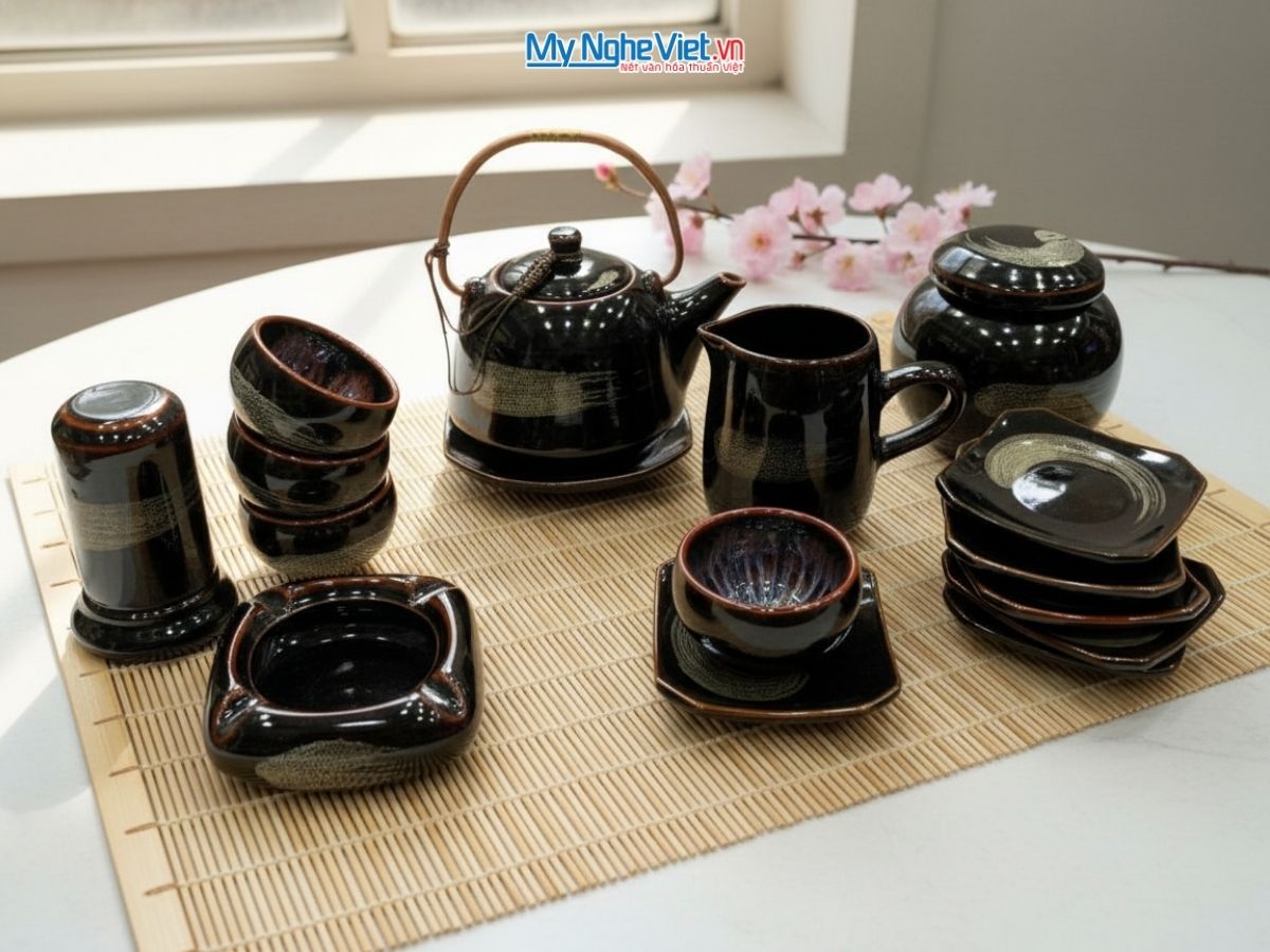 Bộ bình trà men hỏa biến cao cấp