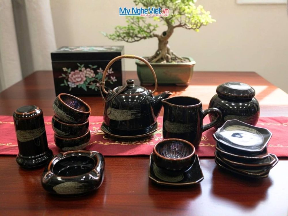 Bộ bình trà men hỏa biến cao cấp