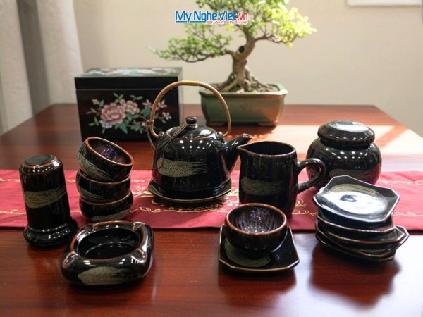 Bộ bình trà men hỏa biến cao cấp