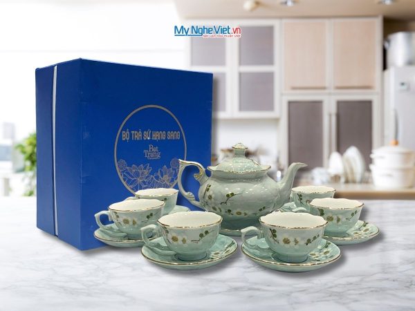 Bộ bình trà men vân đá gốm sứ cao cấp