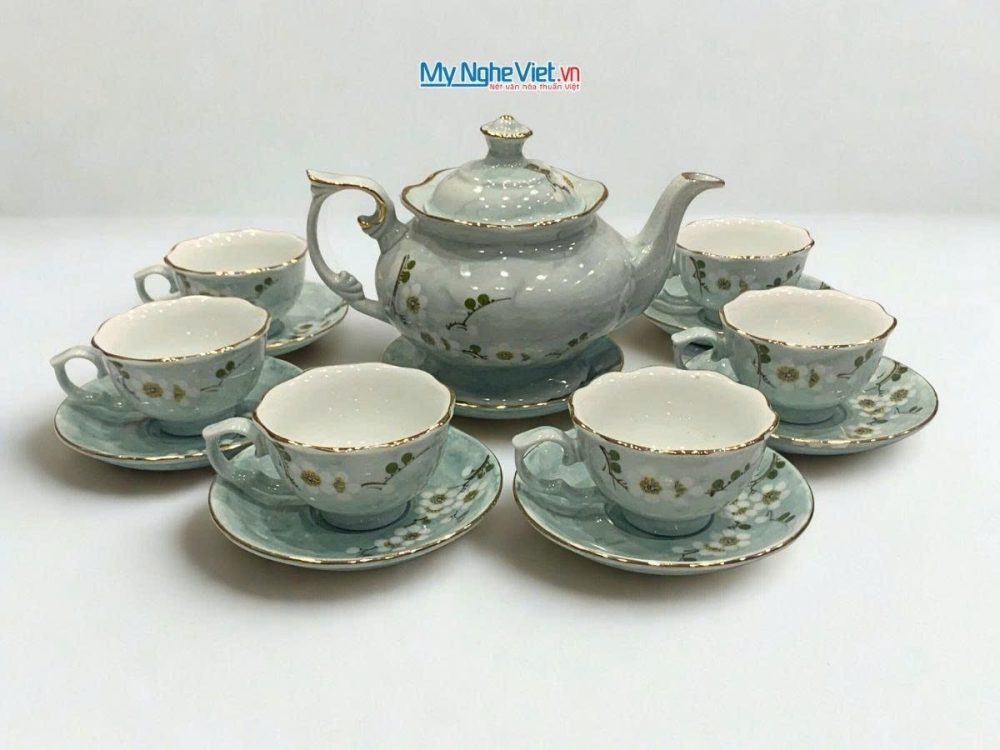 Bộ bình trà men vân đá gốm sứ cao cấp