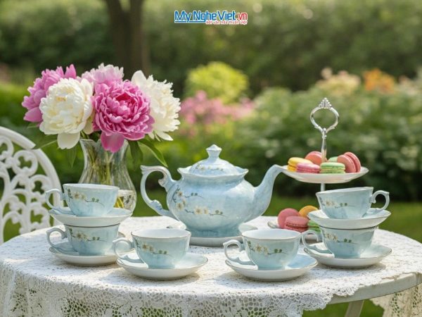 Bộ bình trà men vân đá gốm sứ cao cấp