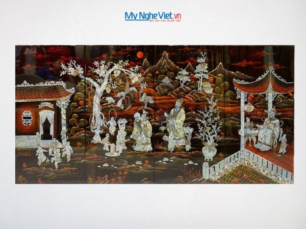 Bộ tranh sơn mài Phúc Lộc Thọ cẩn chìm