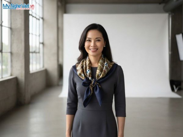 Khăn lụa tơ tằm in họa tiết nghệ thuật