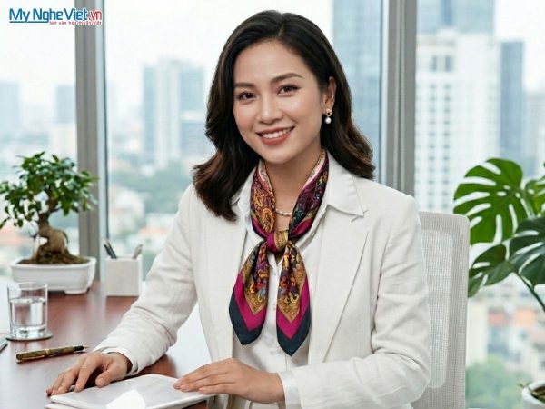 Khăn lụa tơ tằm tự nhiên in họa tiết nghệ thuật