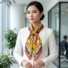 Khăn lụa tơ tằm tự nhiên in họa tiết nghệ thuật
