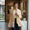 Khăn lụa tơ tằm vẽ tay cao cấp