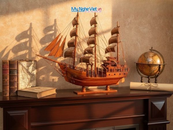 Mô Hình Thuyền Buồm Thái Lan Gỗ Cẩm Lai