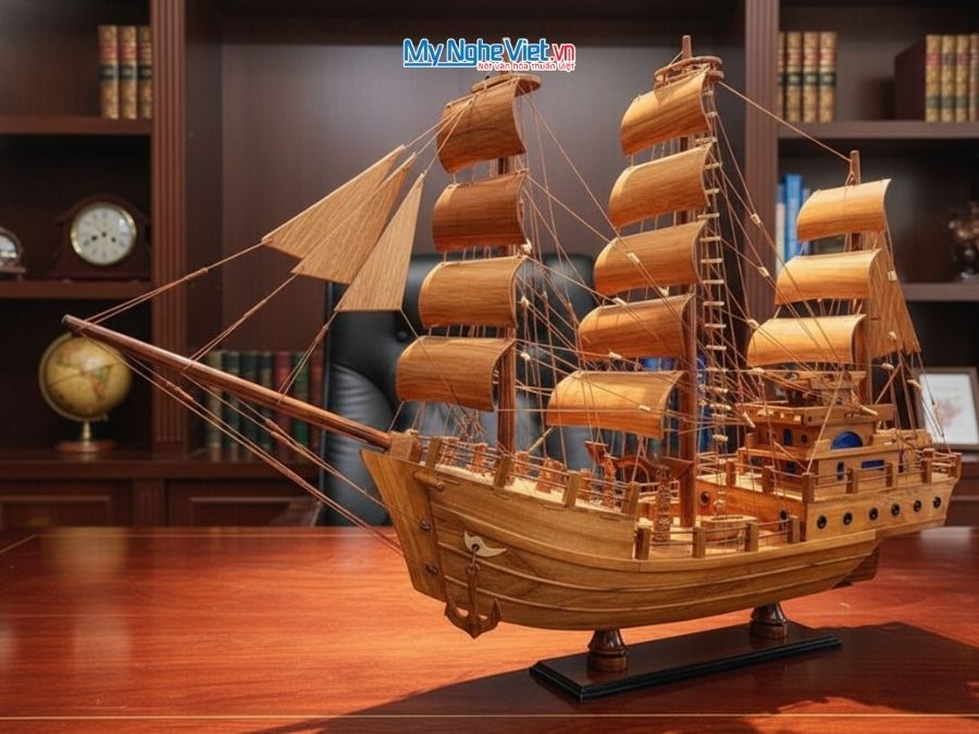 Mô Hình Thuyền Buồm Thái Lan Gỗ Hương