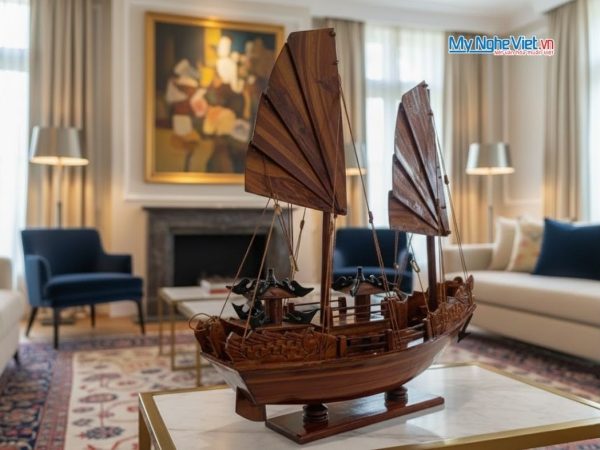 Mô Hình Thuyền Buồm Rồng Hạ Long Gỗ Cẩm Lai